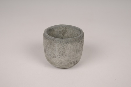 Cache-pot en béton gris D7cm H6cm