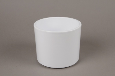 Cache-pot en céramique blanc D15.5cm H13cm