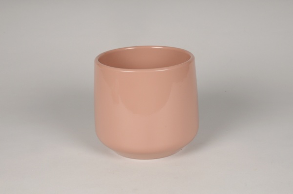 Cache-pot en cramique rose D20cm H18cm