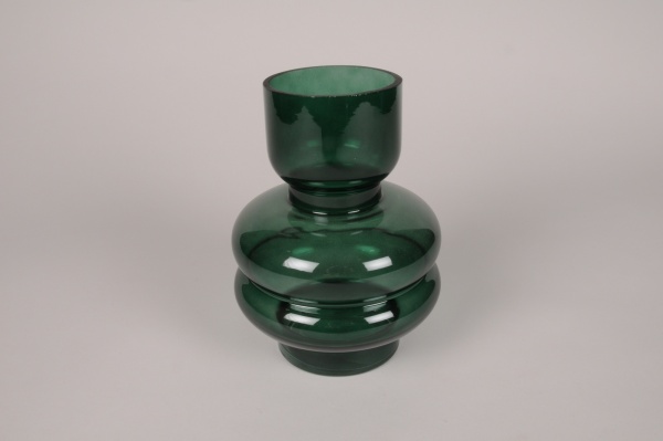 Vase en verre dco vert D15cm H20.5cm