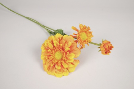 Zinnia artificiel orange H59cm