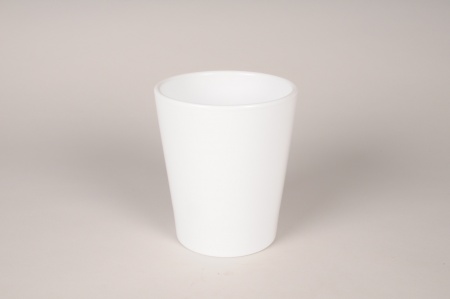 Cache-pot en céramique blanc 13.5cm H15.5cm