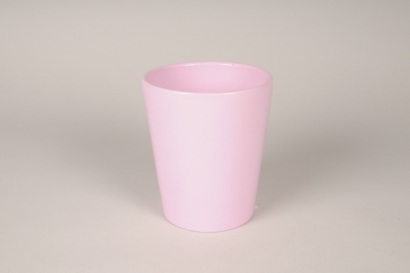 Cache-pot en céramique rose 13.5cm H15.5cm