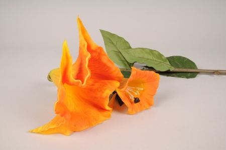 Datura artificiel jaune orangé H128cm