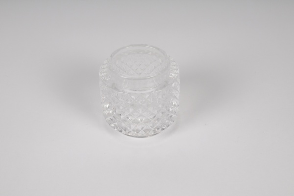 Photophore en verre cuivre D13cm H13cm