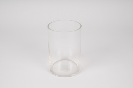 Vase en verre cylindre D10cm H15.5cm