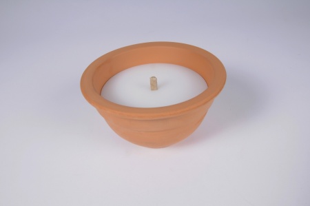 Bougie pot en terre cuite D15cm H8.5cm