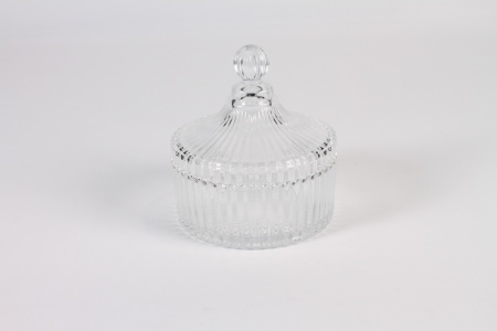 Bonbonnière en verre D13.5cm H15cm