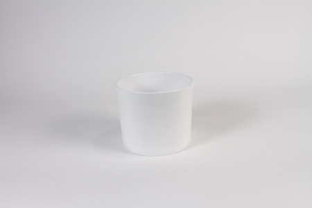 Cache-pot en céramique blanc D15cm H12.5cm