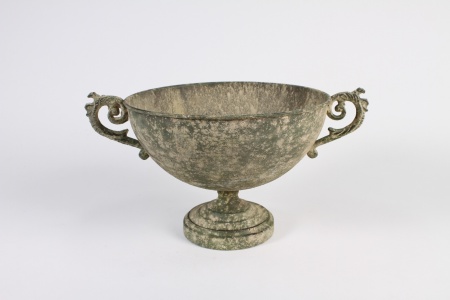 Coupe en métal vert antique D24cm H17cm