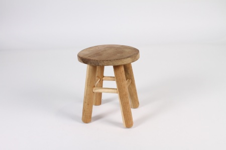 Mini tabouret en bois naturel D15cm H17cm