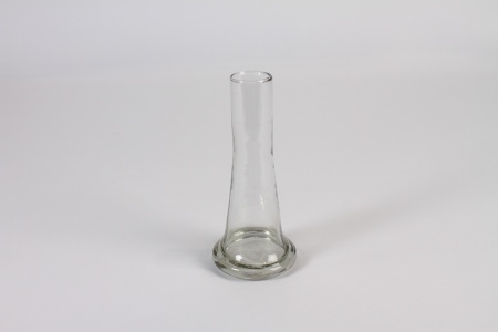 Vase soliflore en verre transparent D8cm H19.5cm