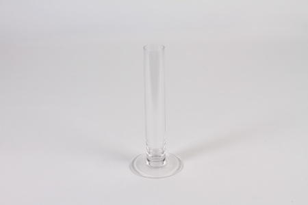 Vase soliflore en verre transparent D8cm H20cm