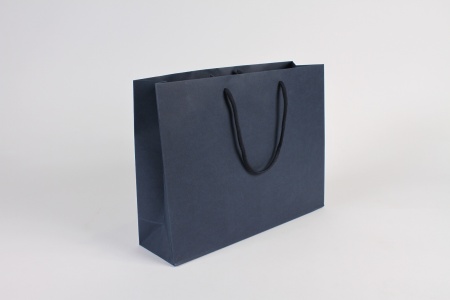 Paquet de 12 sacs kraft bleu 35x10cm H27cm