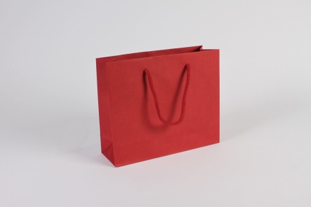 Paquet de 12 sacs kraft rouge 24x8cm H20cm