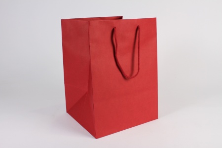 Paquet de 12 sacs kraft rouge 25x24cm H35cm