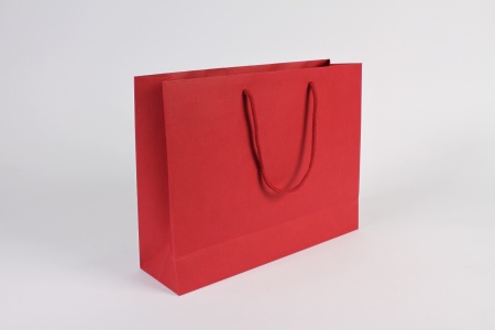 Paquet de 12 sacs kraft rouge 35x10cm H27cm