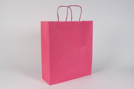 Paquet de 25 sacs kraft rose 36x12cm H41cm