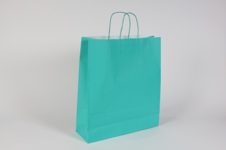 Paquet de 25 sacs kraft turquoise 36x12cm H41cm