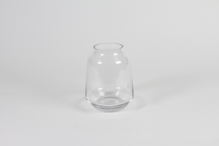 Photophore en verre transparent D12cm H15cm