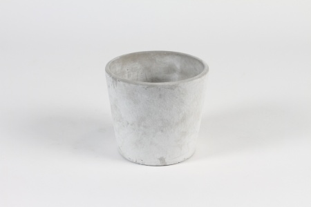 Cache-pot en béton gris blanc D11.5cm H10cm