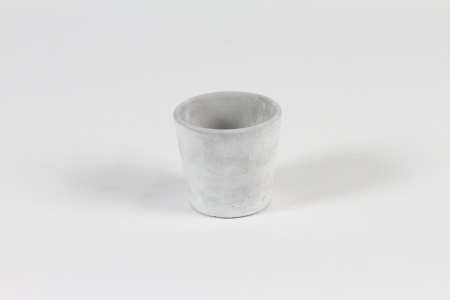 Cache-pot en béton gris blanc D8cm H7.5cm