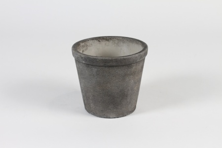 Cache-pot en béton gris foncé D11.5cm H10cm