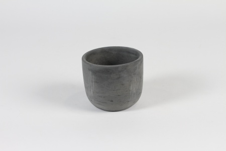 Cache-pot en béton gris foncé D11cm H9cm