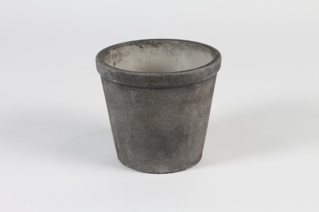 Cache-pot en béton gris foncé D14cm H12.5cm