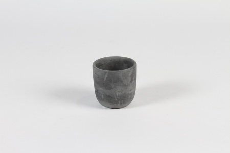 Cache-pot en béton gris foncé D7cm H7cm