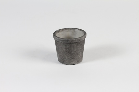 Cache-pot en béton gris foncé D8cm H7cm