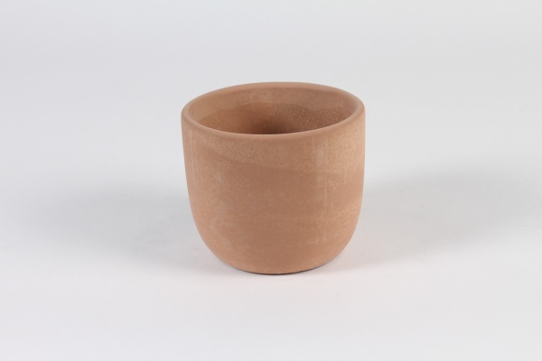 Cache-pot en bton terracotta D14cm H12.5cm