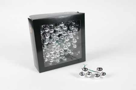 Boîte de 144 boules verre argent brillant D20mm