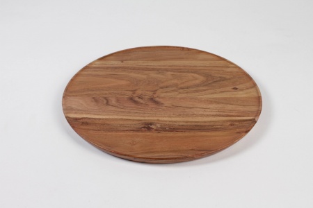 Assiette alimentaire en bois d\'acacia D30cm H1.5cm