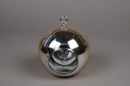 Boule en verre or à suspendre D15cm