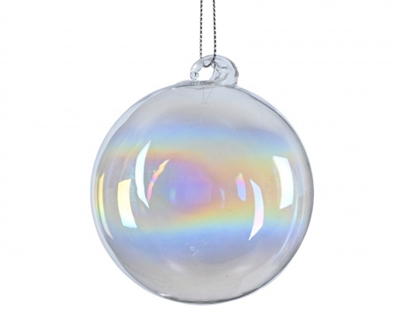 Boule en verre transparent irisé brillant D12cm