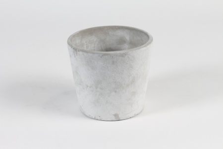 Cache-pot en béton gris blanc D14cm H12.5cm