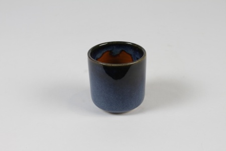 Cache-pot en céramique bleu foncé D7cm H7cm