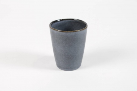 Cache-pot en céramique bleu gris D8.5 cm H10.cm