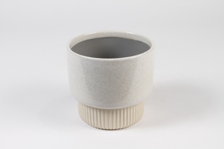 Cache-pot en céramique crème D13.8cm H13cm