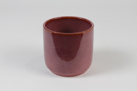 Cache-pot en céramique framboise D13cm H12.5cm