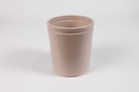 Cache-pot en céramique rose clair mat D13cm H15cm