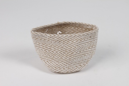 Cache-pot en jute ivoire D11cm H11cm