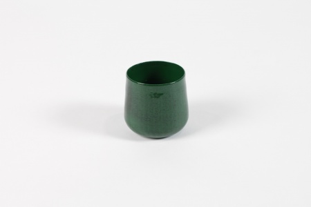 Cache-pot en métal vert olive D6,5cm H6cm