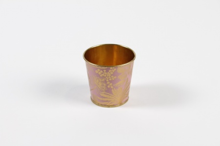 Cache-pot en zinc rose or D6,5cm H6cm