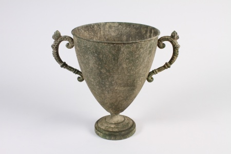 Coupe en métal vert antique D21.5cm H28.5cm