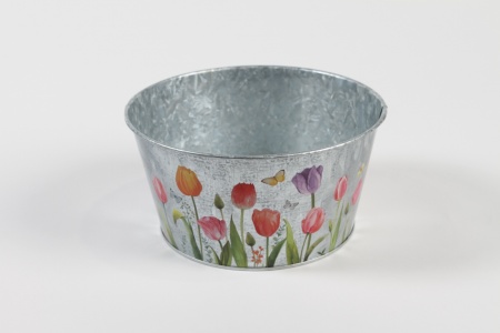 Coupe en zinc tulipe D19,5 cm H10 cm