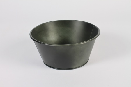 Coupe en zinc vieilli vert foncé D20cm H9cm