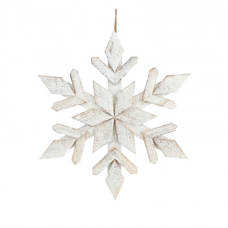 Flocon de neige en bois blanc D45cm