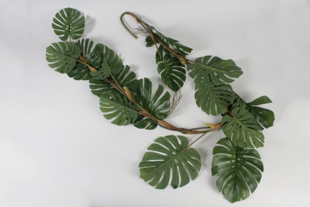 Guirlande de monstera artificiel vert L180cm